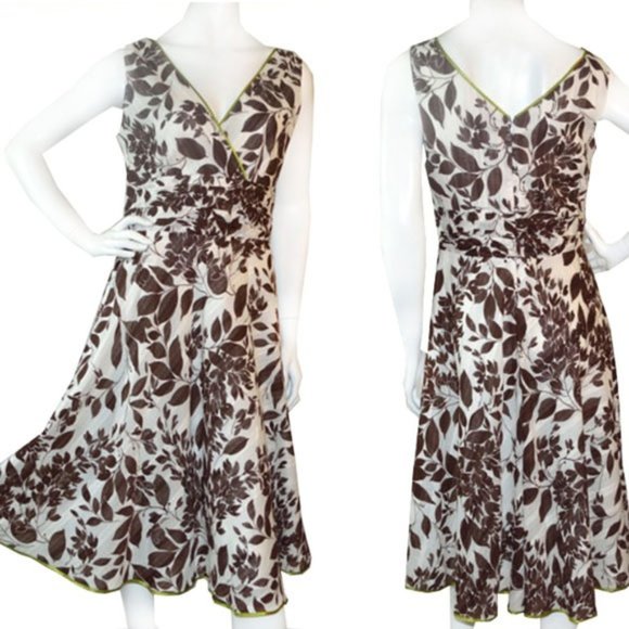 Bobby Bee Dresses & Skirts - Bobby Bee Brown Floral Silk Dress